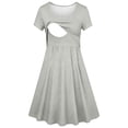 thumbnail image 4 of Efsteb Womens Maternity Dress Short Sleeve Nursing Breastfeeding Dress Casual Solid Color Pregnant Dresses for Everyday Wear ,Gray,M, 4 of 4