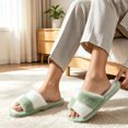 thumbnail image 5 of Agkizg Womens Fuzzy Slippers, House Slippers, Colorblock Open Toe Fuzzy House Slippers Soft Plushes Comfortable Casual Indoor Bedroom Daily Slippers, 5 of 7