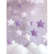 Lavender Star Canvas Print/Wall Art， Suitable for Bedroom， Nursery， Girl's Room， Living Room， and Baby Room Decoration.