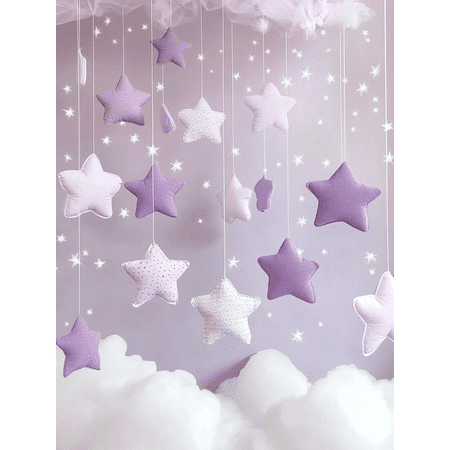 Lavender Star Canvas Print/Wall Art， Suitable for Bedroom， Nursery， Girl's Room， Living Room， and Baby Room Decoration.