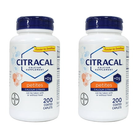2 Pack - Citracal Petites with Vitamin D3 200-Count 200 Tablets Each