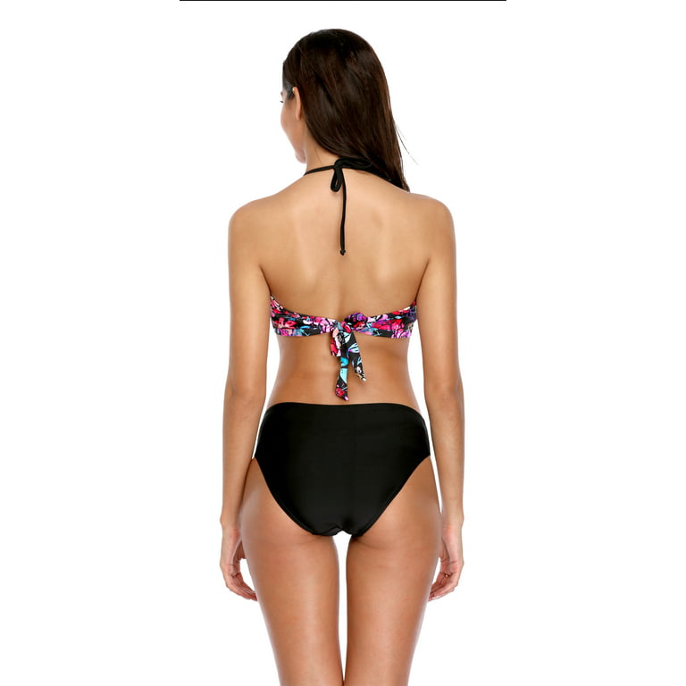 Charmo Bikini Bathing Suits for Women Floral Swimsuit Top Swimwear with  Bikini Bottom 