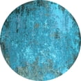 thumbnail image 1 of Ahgly Company Indoor Round Oriental Light Blue Industrial Area Rugs, 5' Round, 1 of 4