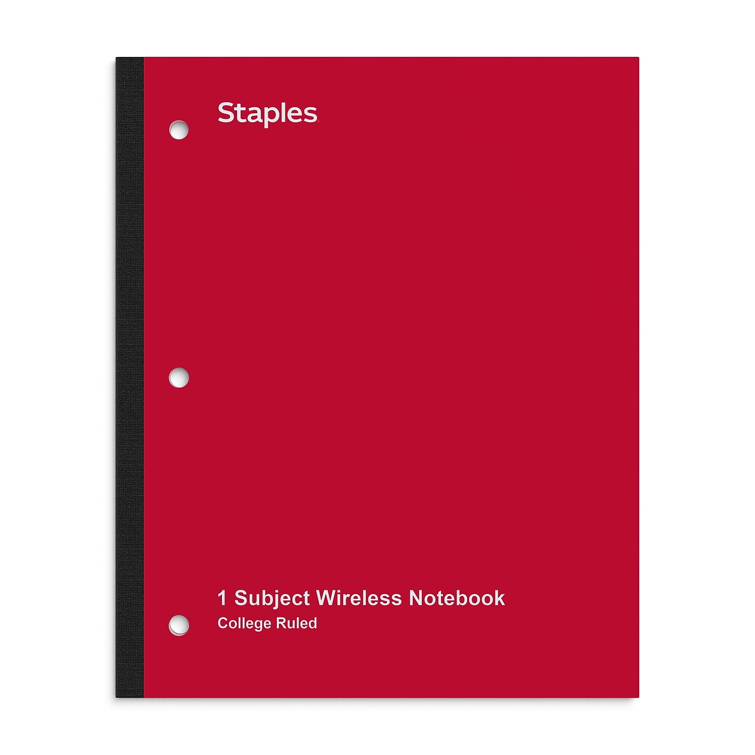 TRU RED Wireless 1-Subject Notebook 8.5'x11' College Ruled 80 Sheets Red TR58379M