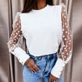 thumbnail image 4 of aidice Hauts d'Été pour Femmes Col Rond Manches Longues Chemises en Maille Boutonnées Amples Confortables Tendance, 4 of 9