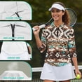 thumbnail image 6 of Uorisanigo Western Tribal Womens 3/4 Long Sleeve Golf Polo Shirts Versatile Fashion Women's Dry-Fit Golf Polo Shirts with Zipper Comfortable Relaxed Quick Dry Outing Wear Size XL, 6 of 7