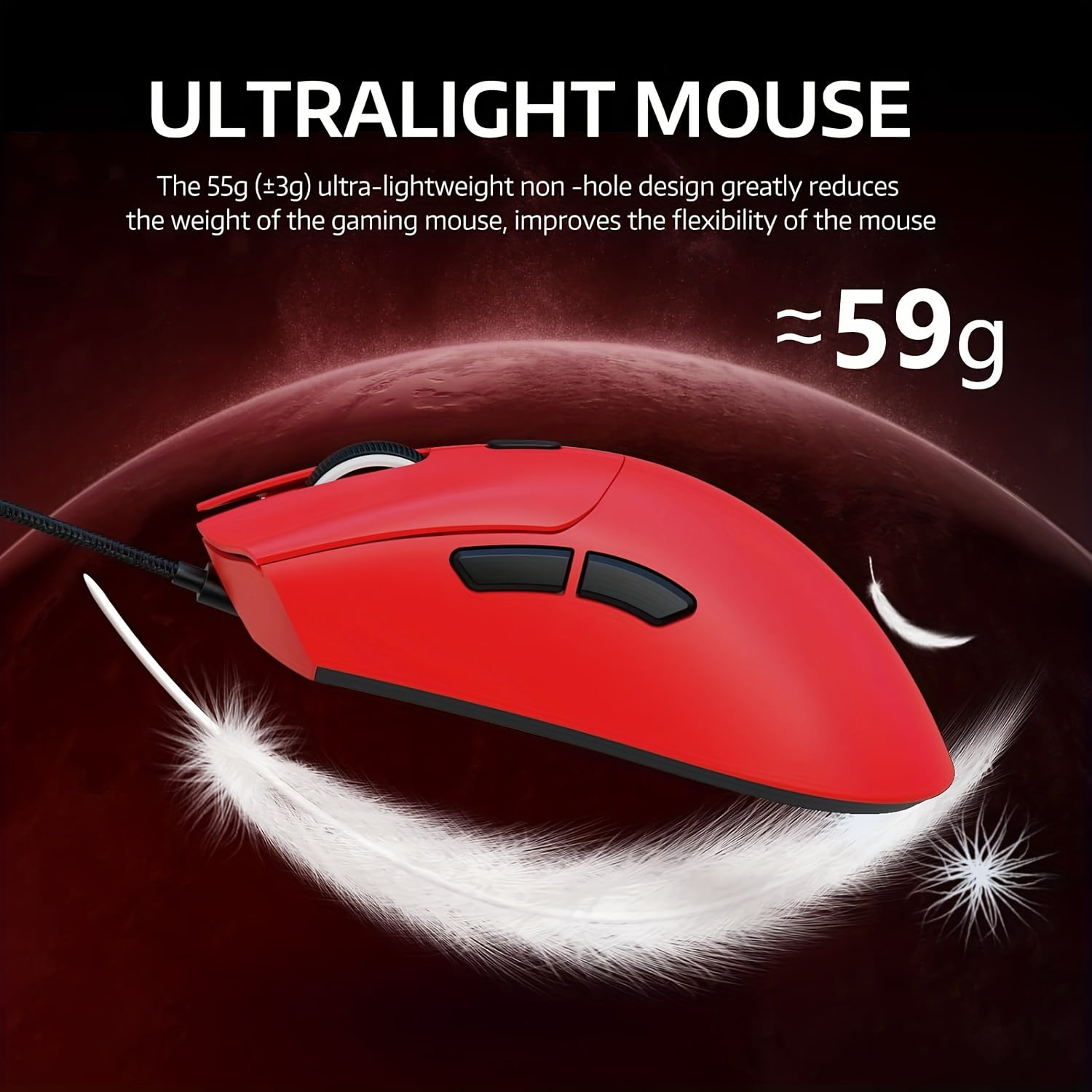 ATTACK SHARK R1 SUPERLIGHT Mouse with Tape, PixArt PAW3311 Gaming Sensor, BT/2.4G Wireless/Wired Gaming Mouse, 6 Adjustable DPI up to 18000, 65 Hrs Battery, Office Mice for Win11/Xbox/PS/Mac