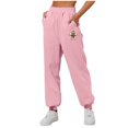 thumbnail image 3 of Sakmal Sweatpants for Women Lightweight Joggers Pants Graphic Pink Hiking Stretchy Sweatpants for Women XXL, 3 of 4