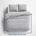 thumbnail image 2 of 128x120 Duvet Cover Set 3 Sided Zipper Duvet Cover Oversized King Plus - Microfiber Set with 3 Sided Zipper Close, 3 PCS Duvet Cover & 2 Pillow Cases(20'X40) Silver Gray, 2 of 7