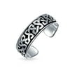 Celtic Trinity Knot Work Oxidized Midi Band Toe Ring Silver Sterling
