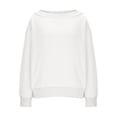 thumbnail image 6 of Women Off Shoulder Sweatshirt Long Sleeve Loose Fit Pullover Top Casual Fall Fashion Streetwear Oversized Sweater, 6 of 6