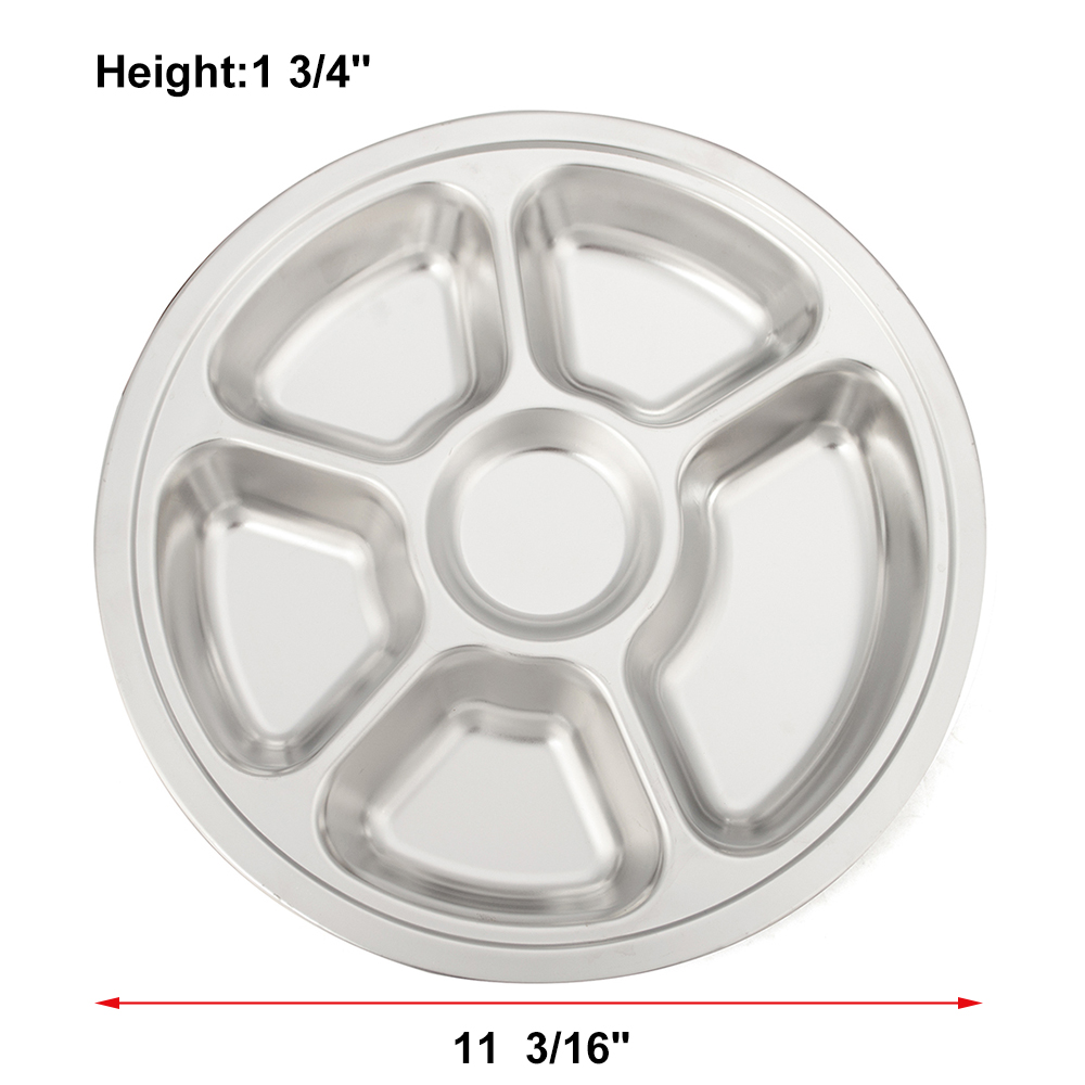 SHERCHPRY Plates Reusable Stainless Steel Divided