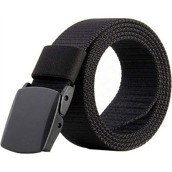 Black Belt, Web Belt for Men, Top‑Grade 1000D Nylon Webbing Breathable Wear Resistance Travel Security Belt With POM Plastic Buckle, Suitable for 26‑40In Waist Circumference for Men and Women