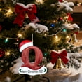 thumbnail image 4 of Taicans Personalized Initial Xmas Tree Ornament A-Z,2025 Christmas Letter Ornament,Red Glitter Santa Hat,4.1in Hanging Decoration for Christmas Tree, 4 of 5
