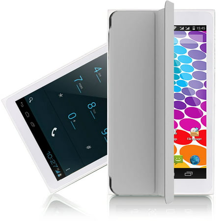 Indigi® 7.0" Unlocked 3G Smart Phone 2-in-1 Phablet Android 4.4 Tablet PC w/ Built-in Smart Cover AT&T T-Mobile (White)