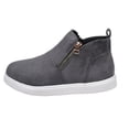 thumbnail image 3 of Willtoo Women's Faux Suede Ankle Boots, Round Toe Side Zip High Top Sneakers with Chunky Sole, Casual Non-Slip Walking Footwear, 3 of 6