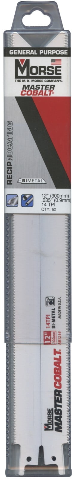 MK MORSE Master Cobalt Reciprocating Saw Blade 12"x3/4" 14TPI (50 pack)