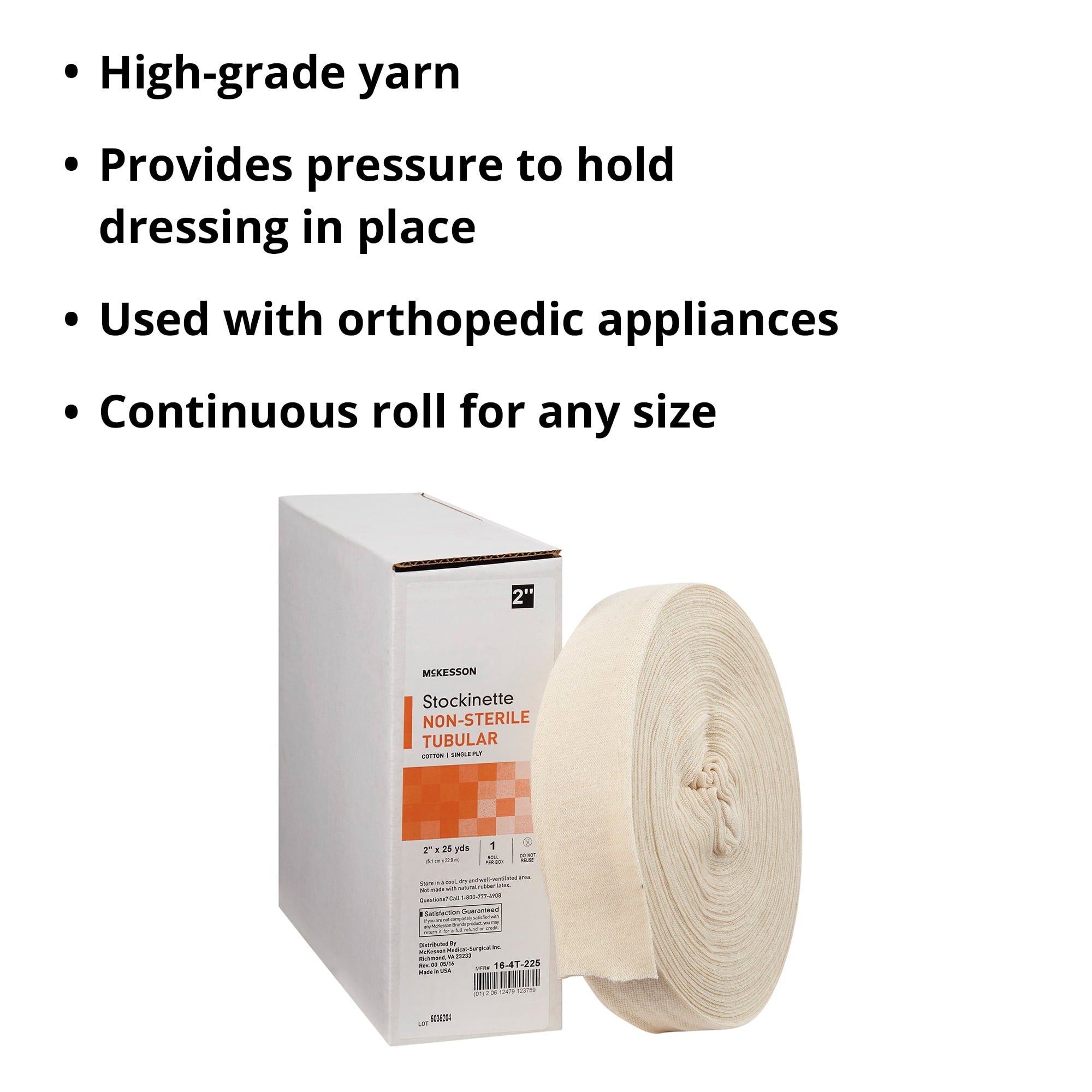 McKesson Tubular Stockinette - Medical, Non-Sterile Cotton Wrap, 2 in x 25 yd, 1 Count, 1 Pack