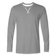 thumbnail image 4 of LNWUY (M-5XL)Men's Big and Tall Shirts Spring Fall Hipster Round Neck Pullover T-Shirt Long Sleeves Plain Tee Casual Tops Gray XL, 4 of 5
