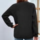 thumbnail image 4 of Jerseys de manga larga con cuello en V para mujer Otoño Invierno moda Casual hombros descubiertos suéter de punto suelto para mujer negro L, 4 of 6