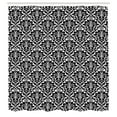 thumbnail image 3 of Ambesonne White Damask Shower Curtain, Flourish Curls Strokes, 69"Wx84"L, Charcoal Grey, 3 of 5