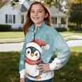 thumbnail image 3 of Uorisanigo Girls Half Zip Pullover Sweatshirt Oversized Drop Shoulder Cute Christmas Penguin Pullover Top Trendy Clothes Long Sleeve Lapel Zipper Sweatshirt Athletic Tops Outerwear Winter, 3 of 7