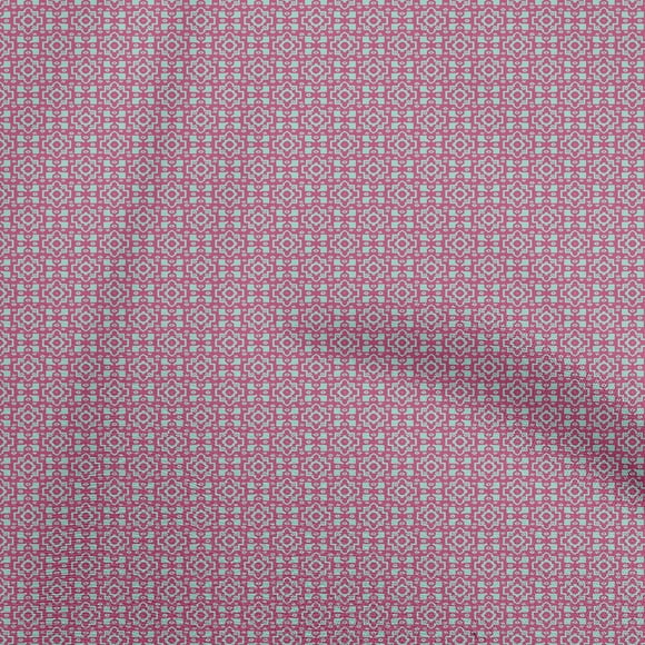 oneOone Velvet Pink Fabric Geometric Sewing Fabric By The Yard Printed Diy Clothing Sewing Supplies 58 Inch Wide