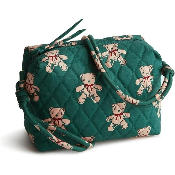 Vera Bradley Women's Premium Cotton Blake Crossbody Bag in Bear Mosaic