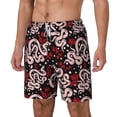 thumbnail image 2 of Uemuo Snake And Rose Pattern Mens Swim Trunks Quick Dry Board Shorts with Mesh Lining, Stretch Beach Shorts Quick Dry No-Chafing Board Shorts-Small, 2 of 9