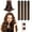 Brown, variant on VEGCOO Heatless Curls Overnight Hair Curler - 4 Pcs Curling Rod to Sleep In, Velvet Hair Rollers with Satin Hair Scarf