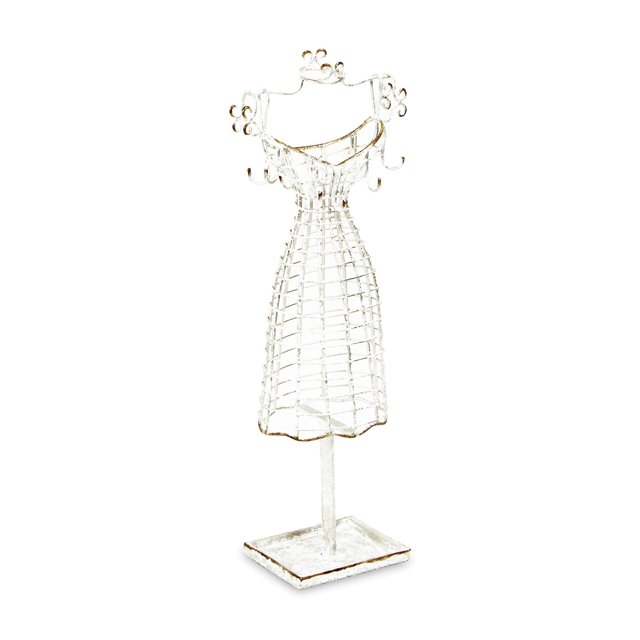 Soporte para joyas con forma de vestido de alambre metálico Cheung's Silver