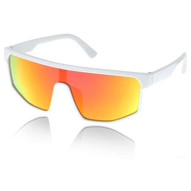 Unique Bargains 1 Pcs Motorcycle Riding Goggles PC Cycling Sunglasses Red Lens White Frame
