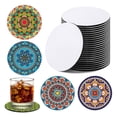 thumbnail image 2 of 40 piezas de sublimación en , posavasos para taza , suministros de manualidades de neopreno para bricoje BLESIY  Posavasos de coche en blanco, 2 of 8