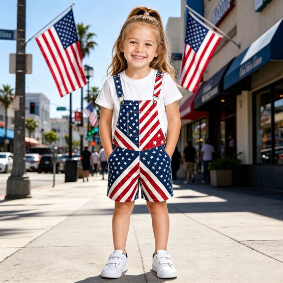 Tisuna 4Th Of July Girls Romper Celebrates Independence Day Theme With USA Graphic Jumpsuit For Little Girls And Boys Kids Patriotic Outfit Red Size 10-11 Years