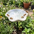thumbnail image 6 of Handcrafted Ceramic Mini Pollinator Water Station, Colorful Floral Bee Feeder Butterfly Bath, Small Garden Stake Yard Outdoor Decor, 6 of 6