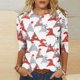 thumbnail image 1 of Pntutb - Camiseta holgada con estampado de moda para mujer, blusa de manga 3/4, cuello redondo, tops casuales Pntutb Pntutb-1320, 1 of 5