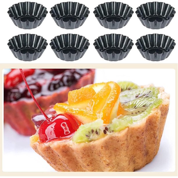 Molde para tarta de huevo antiadherente Diy de acero al carbono, 8 Uds., herramientas para hornear de 6,5 cm