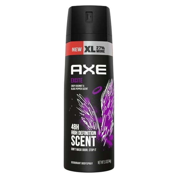 Axe Excite Long Lasting Antiperspirant Deodorant Spray, Crisp Coconut and Black Pepper, 5.1 oz