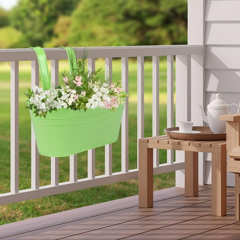 Hanging Planters for Outdoor Plants,Railing Planter Box,Flower Baskets for  Porch Railing,Balcony Hanging Planters,Patio Planters,for Garden Home  Decoration with Detachable Hooks,Light Green,1 Pack - Walmart.com