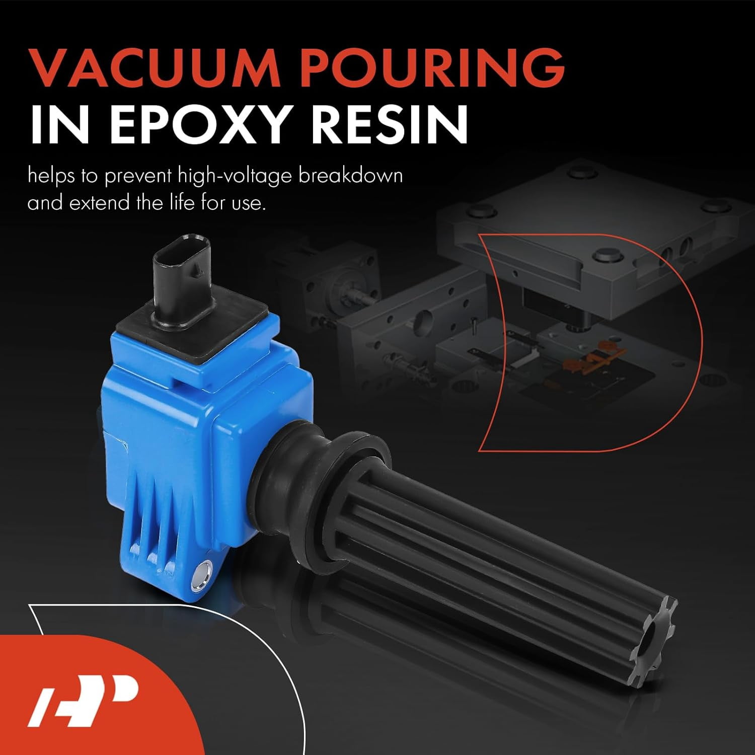 A-Premium Engine Ignition Coil Pack Compatible with Ford Explorer, Escape, Fusion, Focus, Edge, Mustang, Taurus, EcoSport & Land Rover Range Rover Evoque, Discovery Sport & Lincoln & Jaguar, 4-PC Set