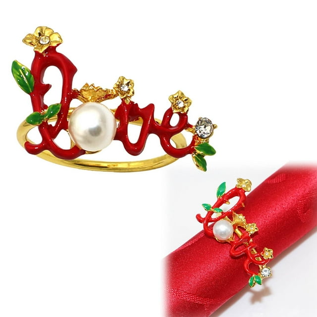 Christmas Decorations Event & Party Christmas Decorations Christmas Napkin Rings Deer Wreath Pattern Napkin Ring Holders Decorative Metal Holder For Table Holiday Dinner Home Party Balloon