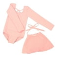 thumbnail image 3 of Emy Dola Girls Ballet Leotards with Removable Skirt Combo Toddler Long Sleeve Crisscross Back Dance Dress Outfit 3-10Y, 3 of 6