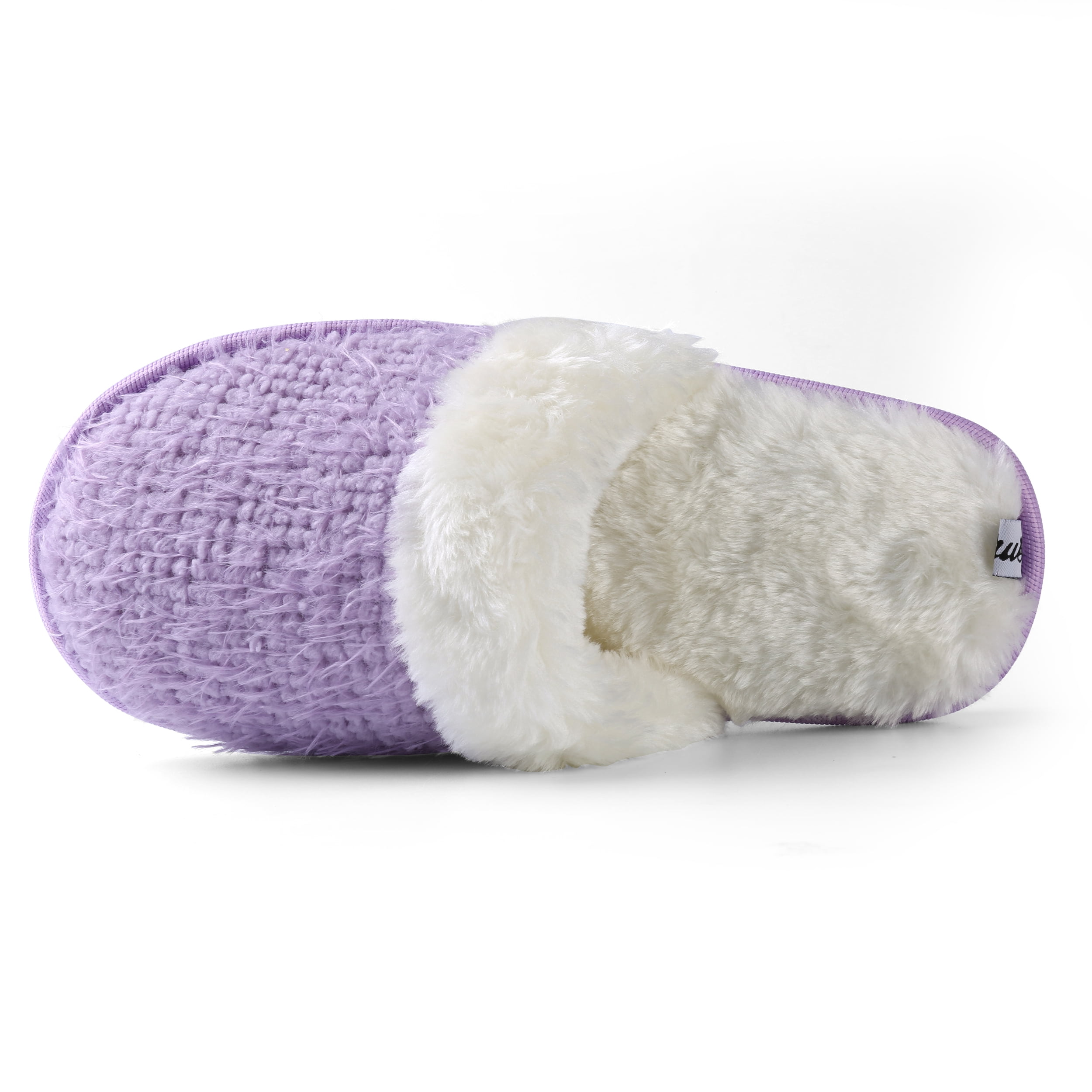 Women's Warm And Soft Sunrise Woven Plush Slippers with No-Slip Rubber Sole For Indoor, Outdoor, Spa Use (Purple)