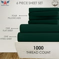 thumbnail image 2 of 6PC Bedding Set- 100% Organic Cotton Bed Sheet Set 1000 Thread Count, Crisp and Cooling Sateen Weave, Soft Breathable Eco-Friendly, 15-Inch Deep Pocket - Teal Blue, Alaskan King, 2 of 7