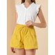thumbnail image 2 of Allegra K Pantalones Cortos De Algodón Con Cintura Elástica Bolsillos Laterales Informales Para Mujer Amarillo XS, 2 of 6