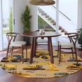 thumbnail image 4 of Construction Truck 8' Round Area Rug, Cartoon Grips and Bulldozers Turmeric Washable Non-Slip Large Circle Rugs for Living Room Bedroom, Soft Low Pile Rug Carpet for Dining Room Kitchen Farmhouse, 4 of 9