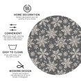 thumbnail image 3 of Honeii Sparkling Snowflakes Print Leather Coaster Set of 4, Ideal for Safeguarding Your Furniture from Drinks Spills and Effortless Cleanup-Round Shape, 3 of 6