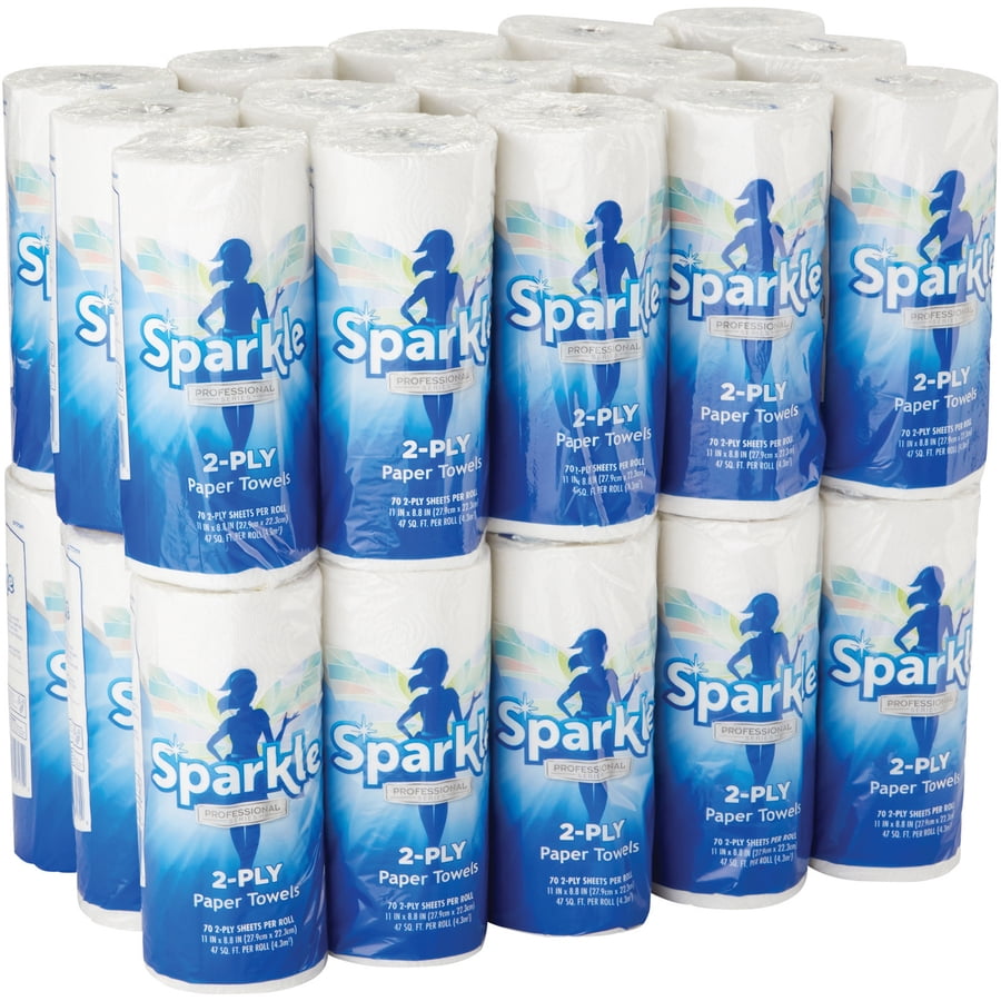 Sparkle Professional Series® Premium Paper Towel Rolls - 2 Ply - 70 Sheets/roll - White - Absorbent, Perforated - 30 / Carton - 2