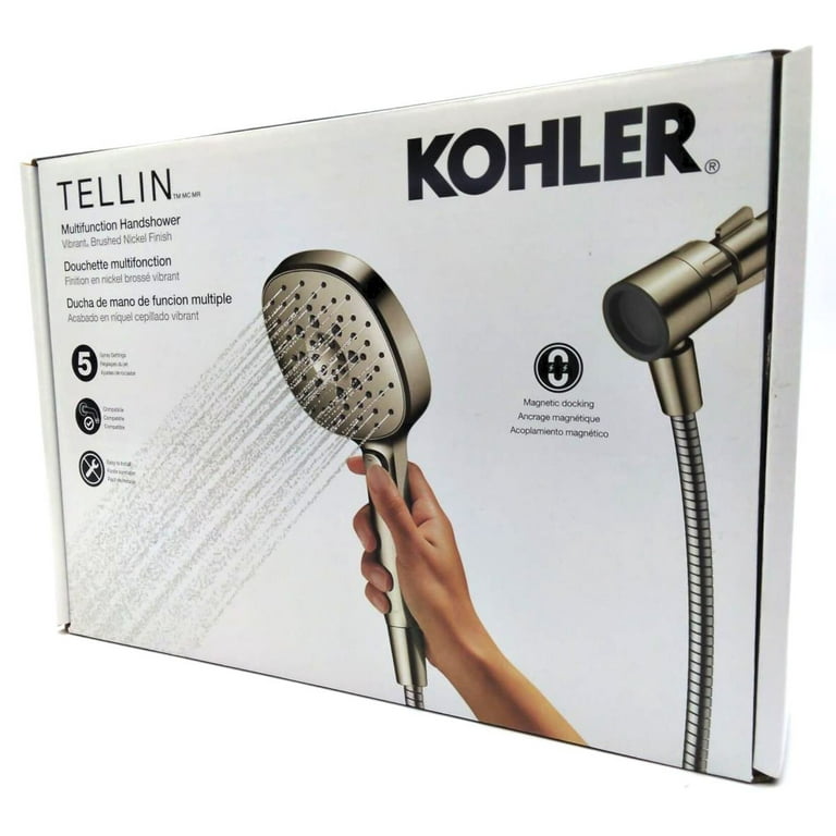 Kohler Tellin Multifunction Handheld Shower Head, Brushed Nickel