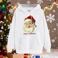 thumbnail image 5 of Womens Trendy Christmas Hooded Top - Drop Shoulder Long Sleeve Pocket Sweatshirt, Shining Santa Claus Graphic, Oversized Silhouette + Practical Pocket, Chic Festive Outfit, 5 of 5
